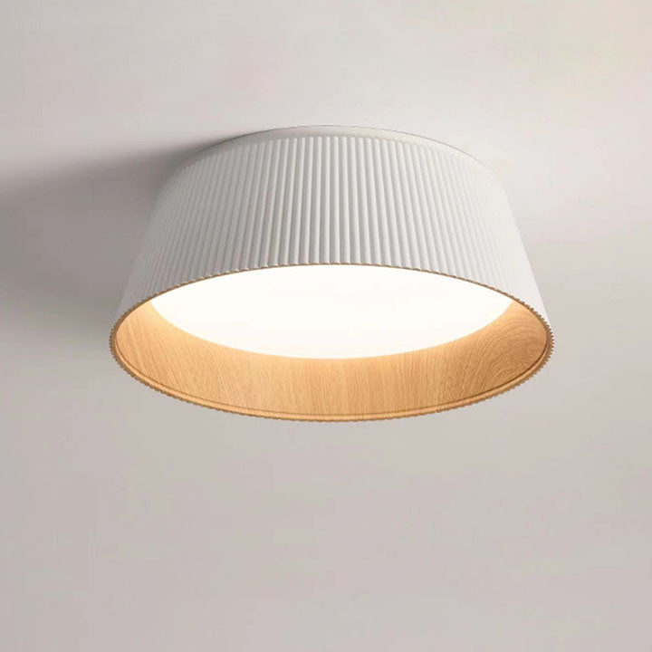 Lighom nordic round iron flush mount lighting — Matte Black / Cool White (6000K)
