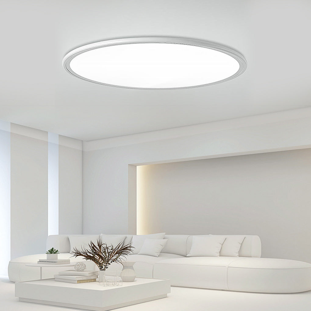 Black synthetic home decor flush mount lighting - modern — Cool White (6000K) / White