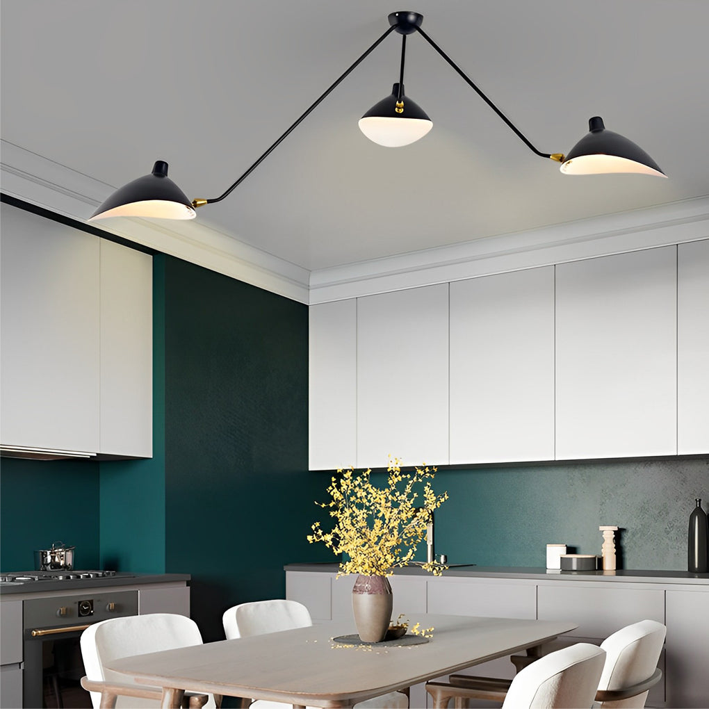 Modern 3-light rotatable black metal copper chandeliers