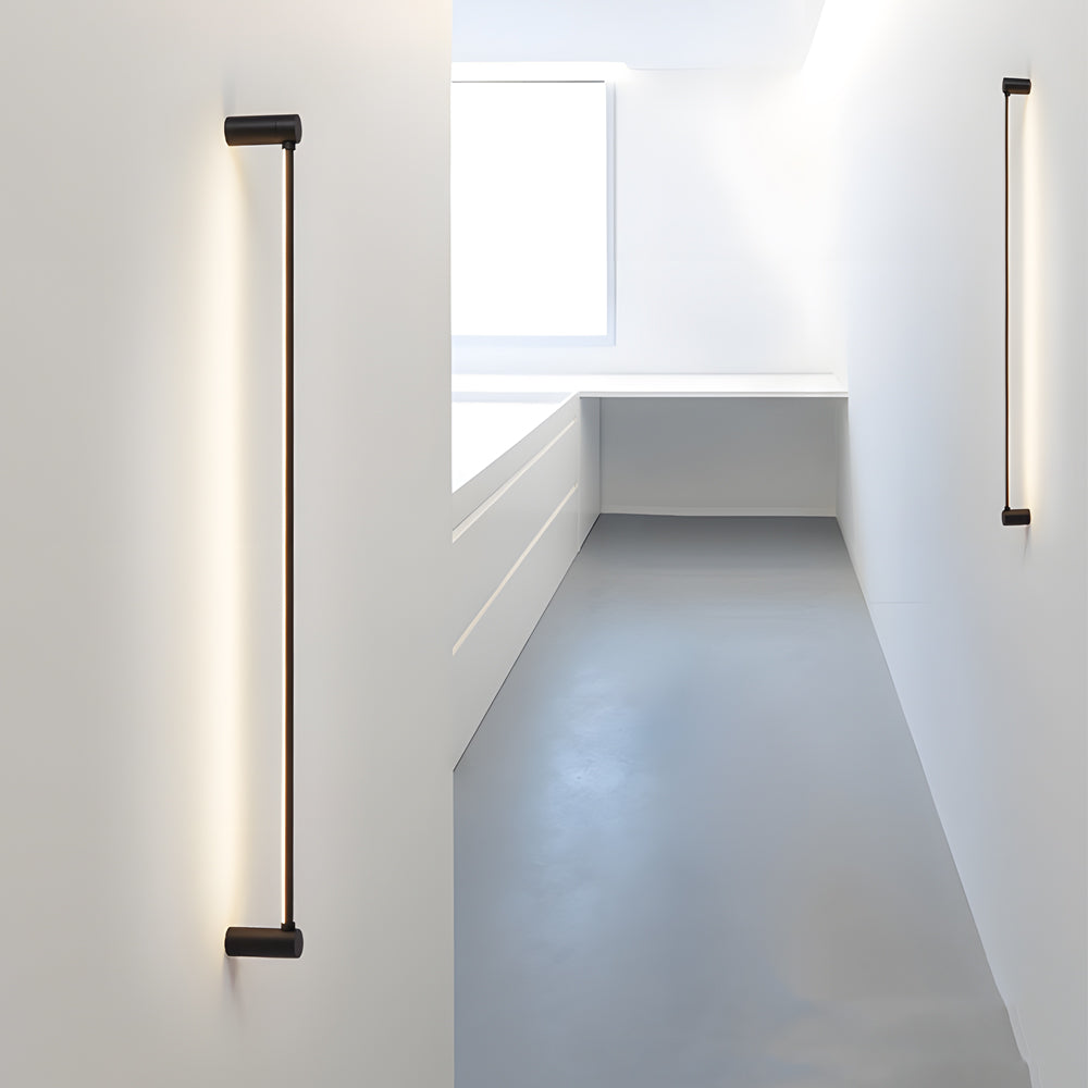 Modern linear black semi-flush mount light — 35.5"