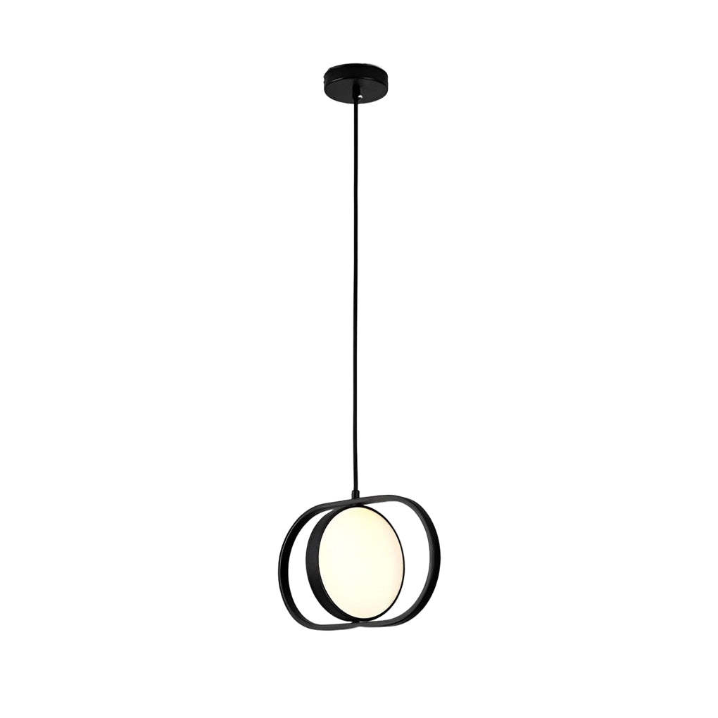 Adjustable Round Dimmable Black Modern LED Pendant