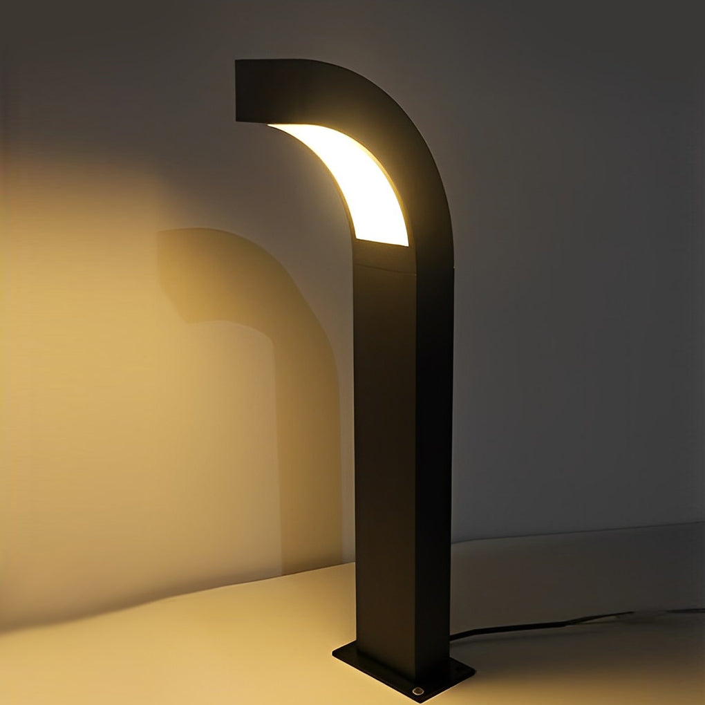 Minimalist Curved 24 inch Bollard Light Waterproof LED Landscape Lighting for Pathway-Lighom