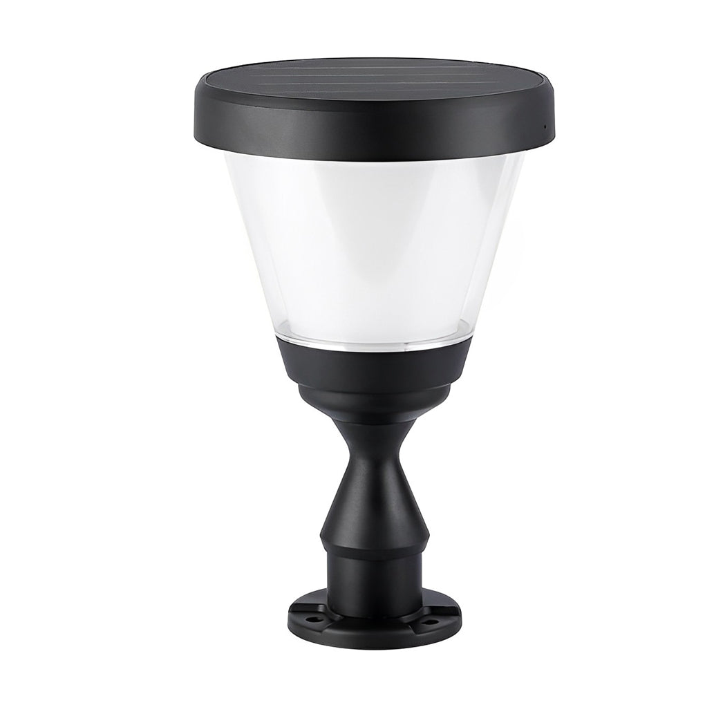 Black LED Modern Solar Fence Post Cap Light