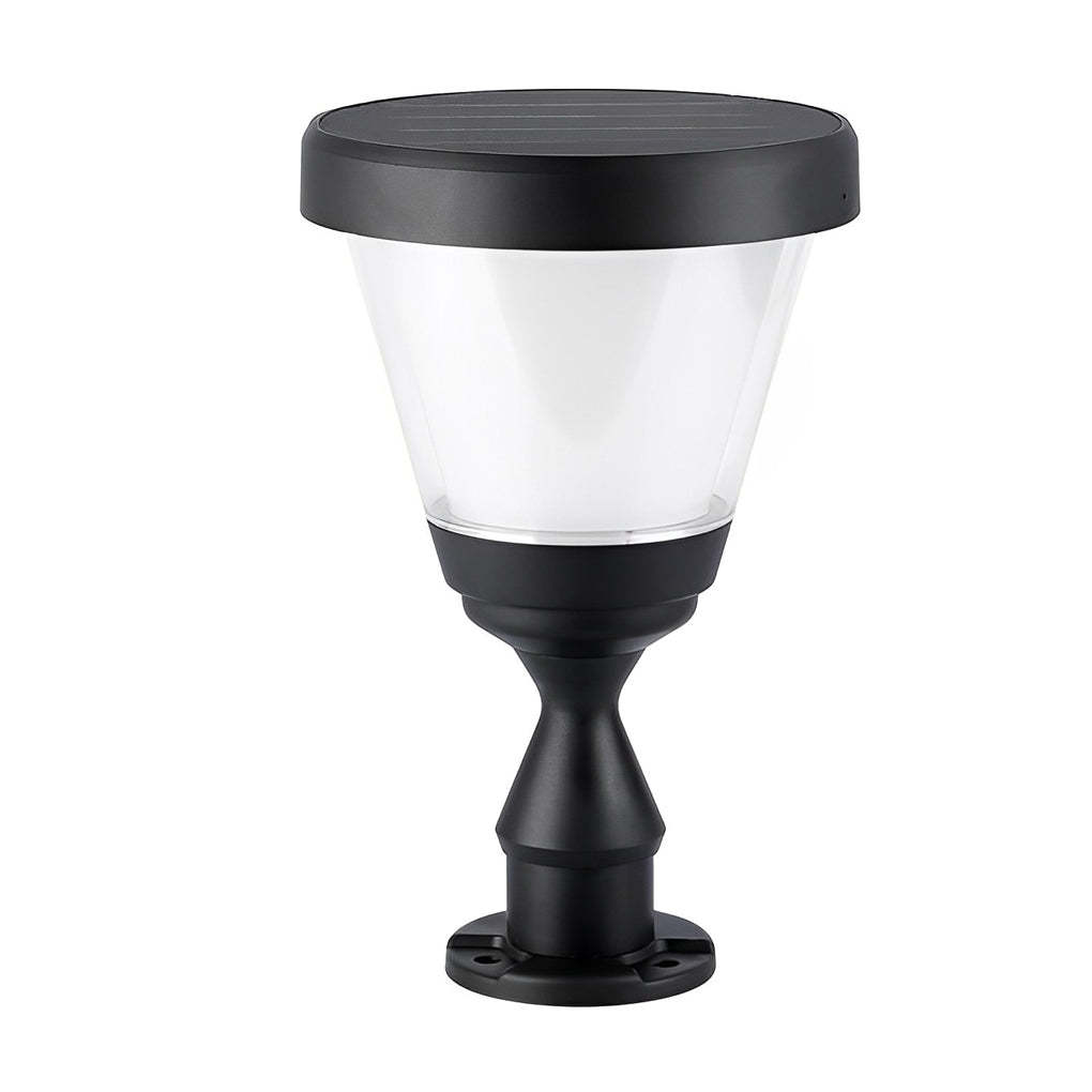 Black LED Modern Solar Fence Post Cap Light