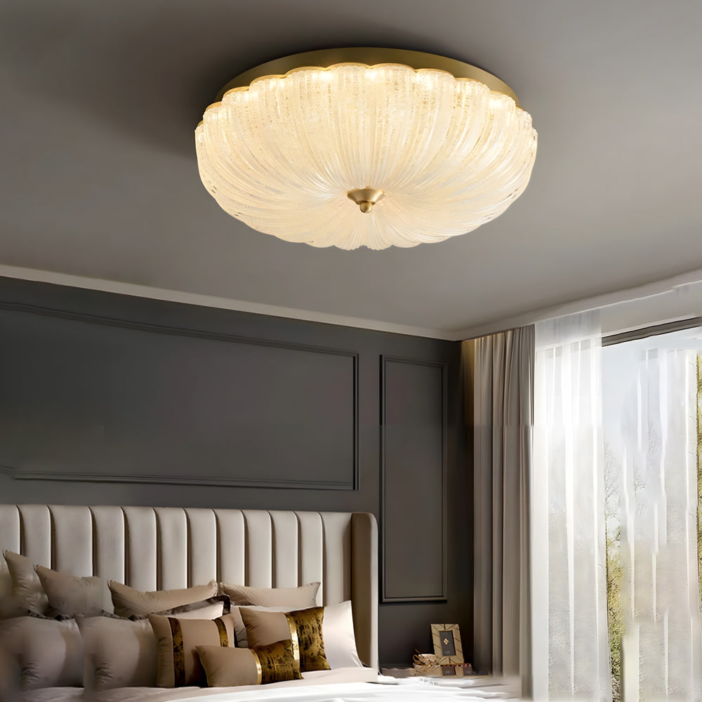 Glass Petal Copper American Ceiling Light