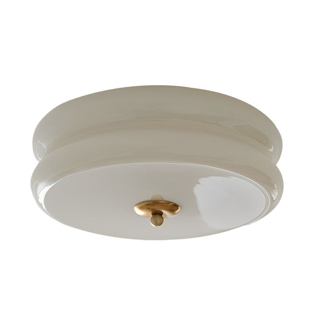 Round Glass Drum Dimmable LED Nordic Ceiling Fixture