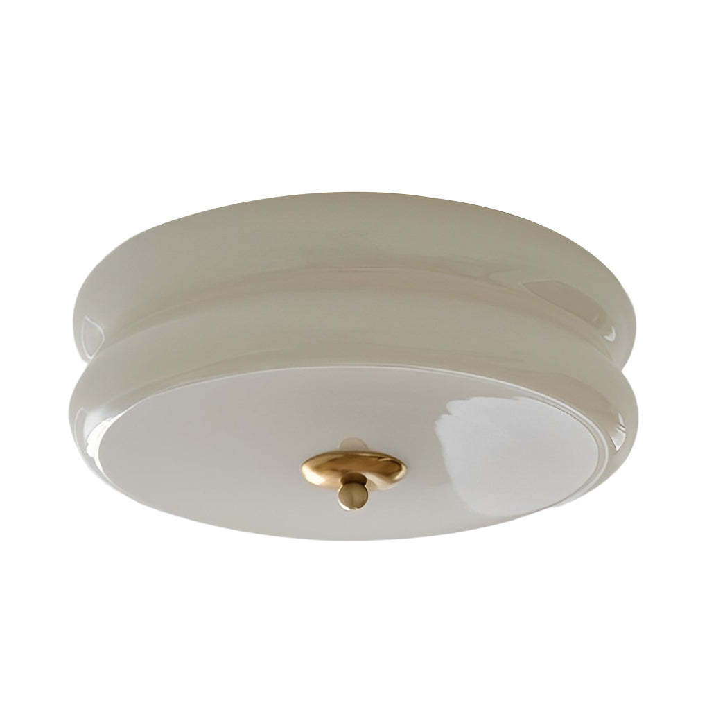 Round Glass Drum Dimmable LED Nordic Ceiling Fixture