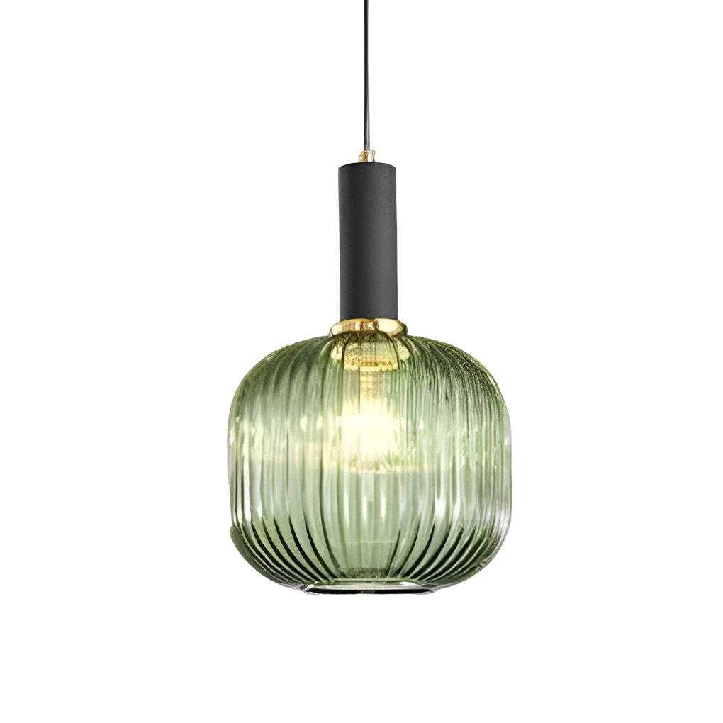 Glass Lantern Striped LED Nordic Pendant Chandelier