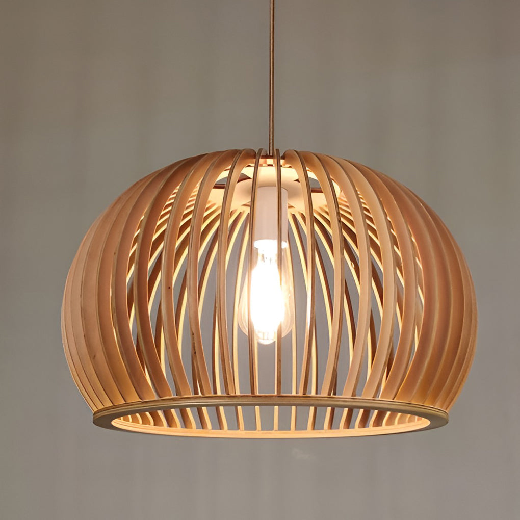 Semi-Circle Wood Lantern Nordic Kitchen Pendant