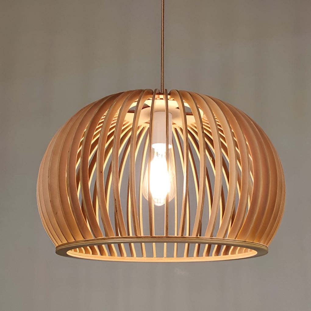 Semi-Circle Wood Lantern Nordic Kitchen Pendant