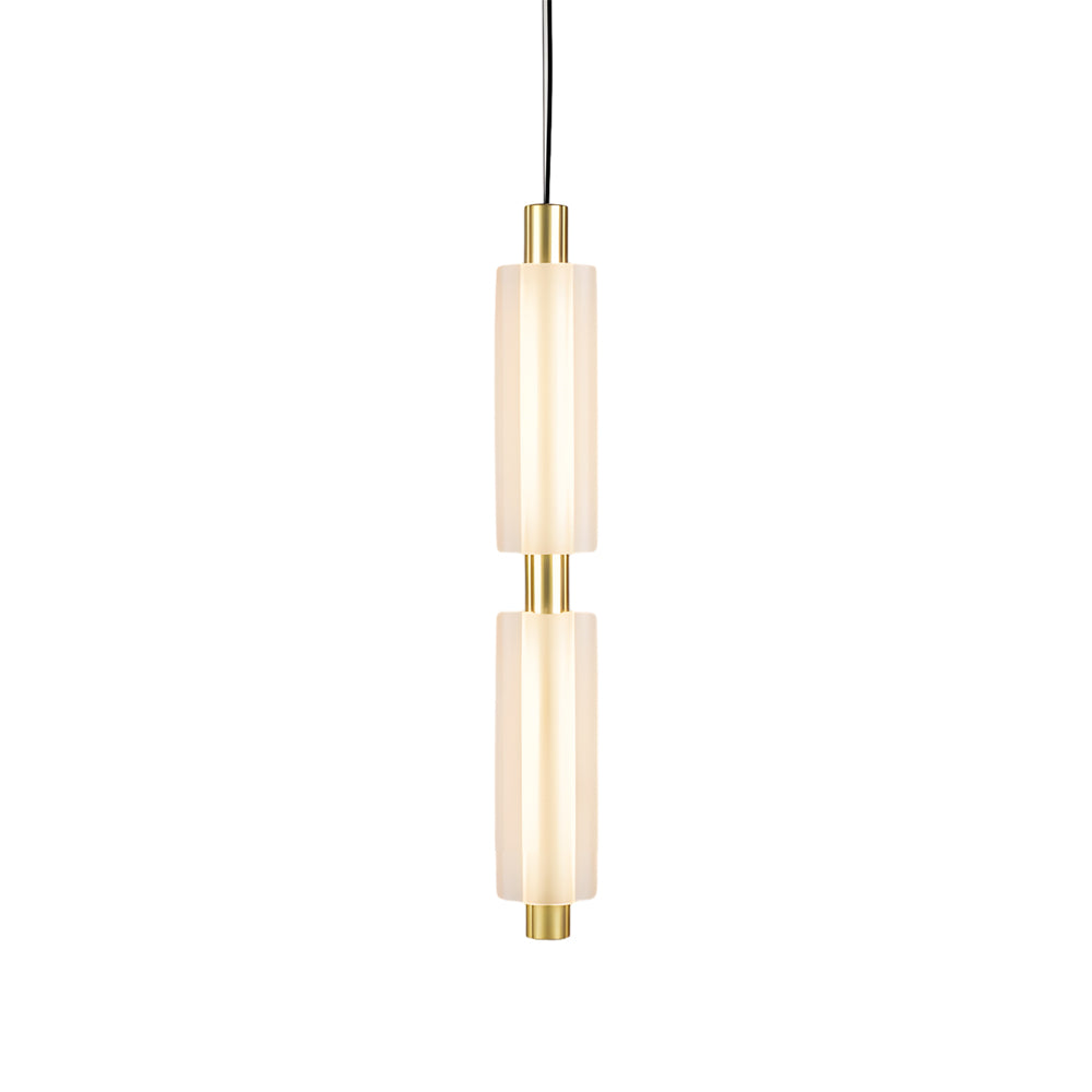 1/2/3-Head Acrylic Cylinder Modern Pendant Light, Gold/Black