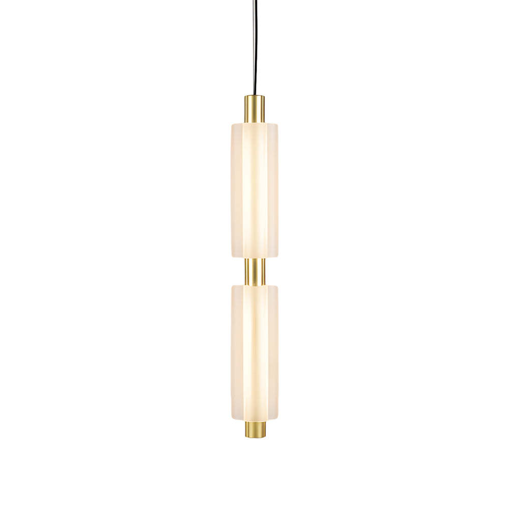 1/2/3-Head Acrylic Cylinder Modern Pendant Light, Gold/Black