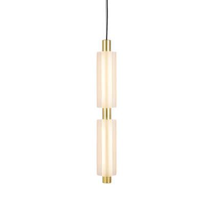 1/2/3-Head Acrylic Cylinder Modern Pendant Light, Gold/Black