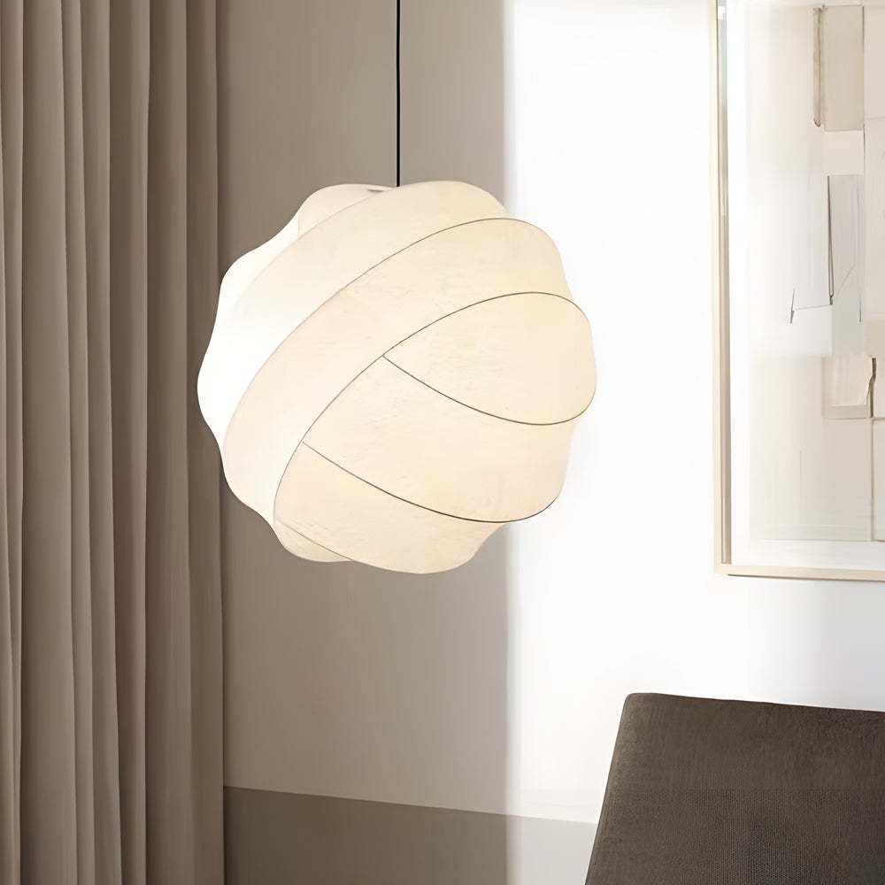 Iron Silk Fabric Ball Wabi-Sabi Japanese Chandelier — 11.8''