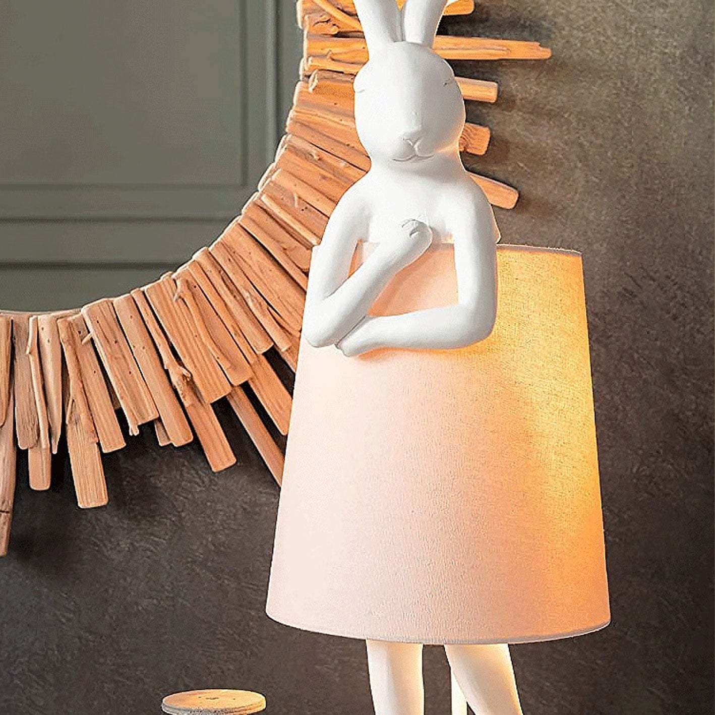 Nordic Apron Rabbit Resin Table Lamp