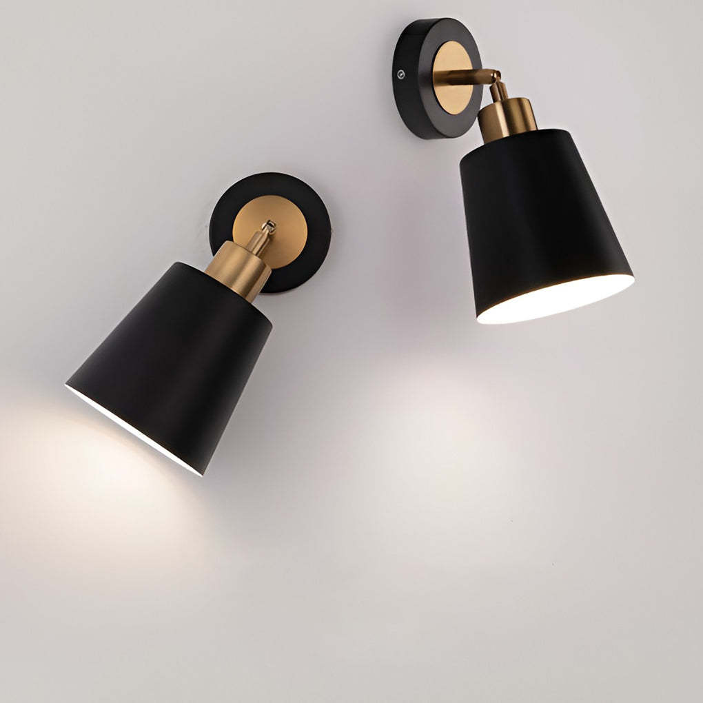 LED 3 Step Dimming Black Nordic Adjustable Wall Sconce Light Wall Lamp-Lighom