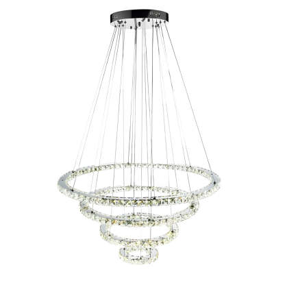 4-Ring Crystal LED Modern Pendant Chandelier