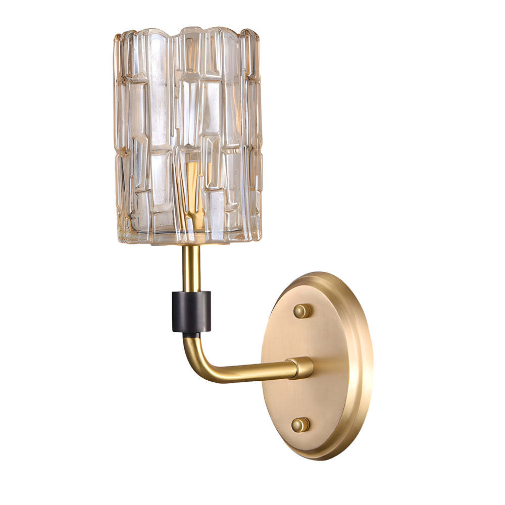 Luxury Copper Armed Crystal Modern Wall Sconce