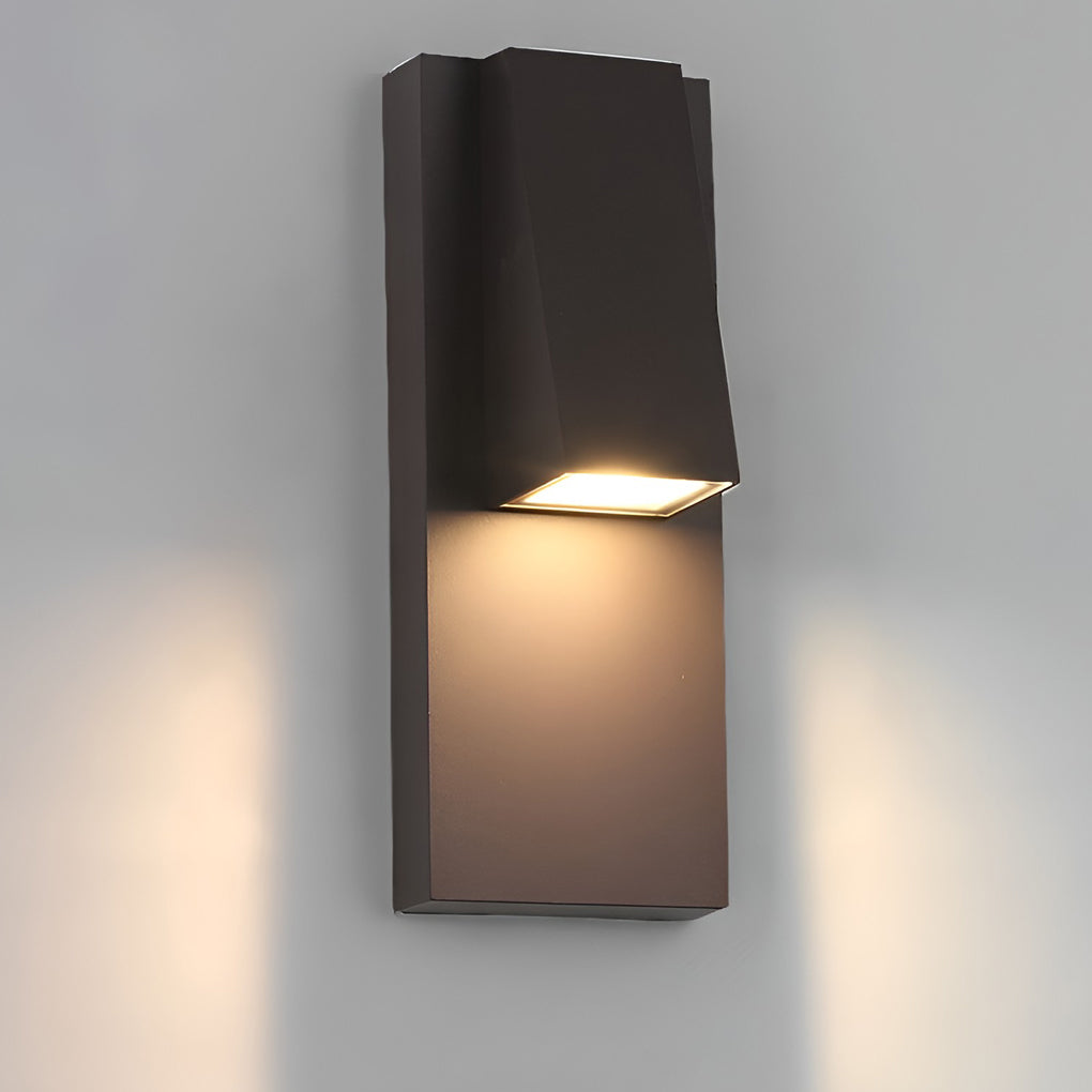 Rectangle Waterproof LED Black Modern Outdoor Wall Lamp Wall Light Fixture-Lighom