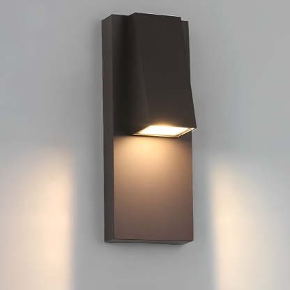 Rectangle Waterproof LED Black Modern Outdoor Wall Lamp Wall Light Fixture-Lighom