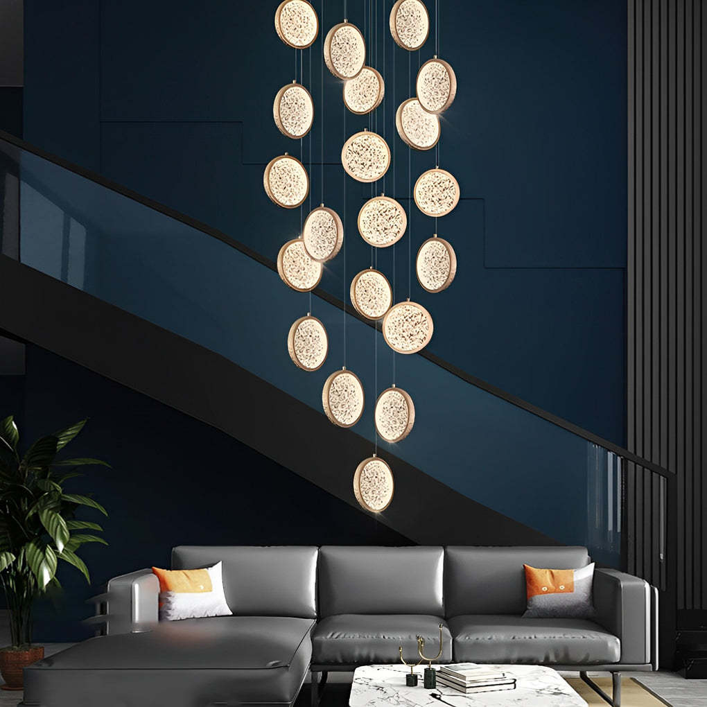 Round Iron Acrylic Dimmable Modern Pendant