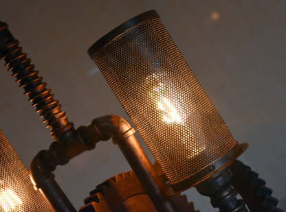 Vintage Industrial Iron Gear Chandelier