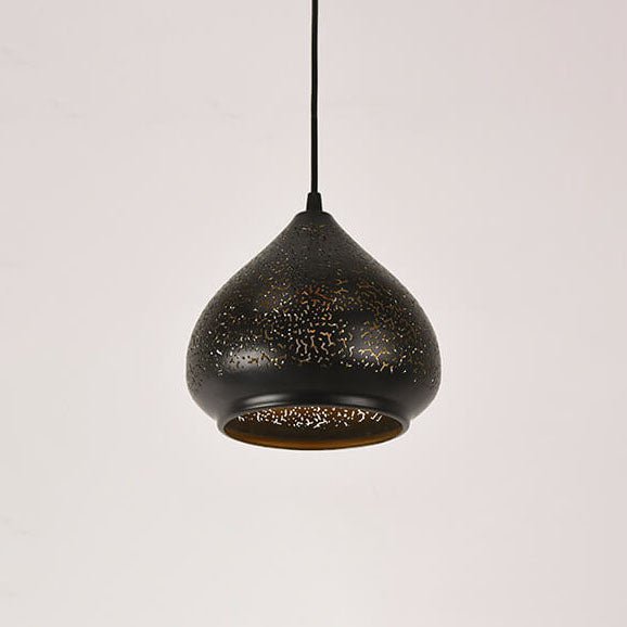 Vintage Etched Metal Dome Pendant Light