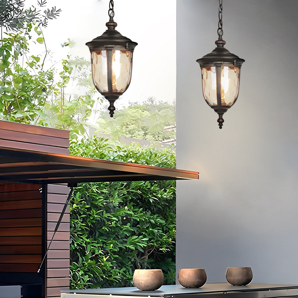 Glass Black European Outdoor Chandelier