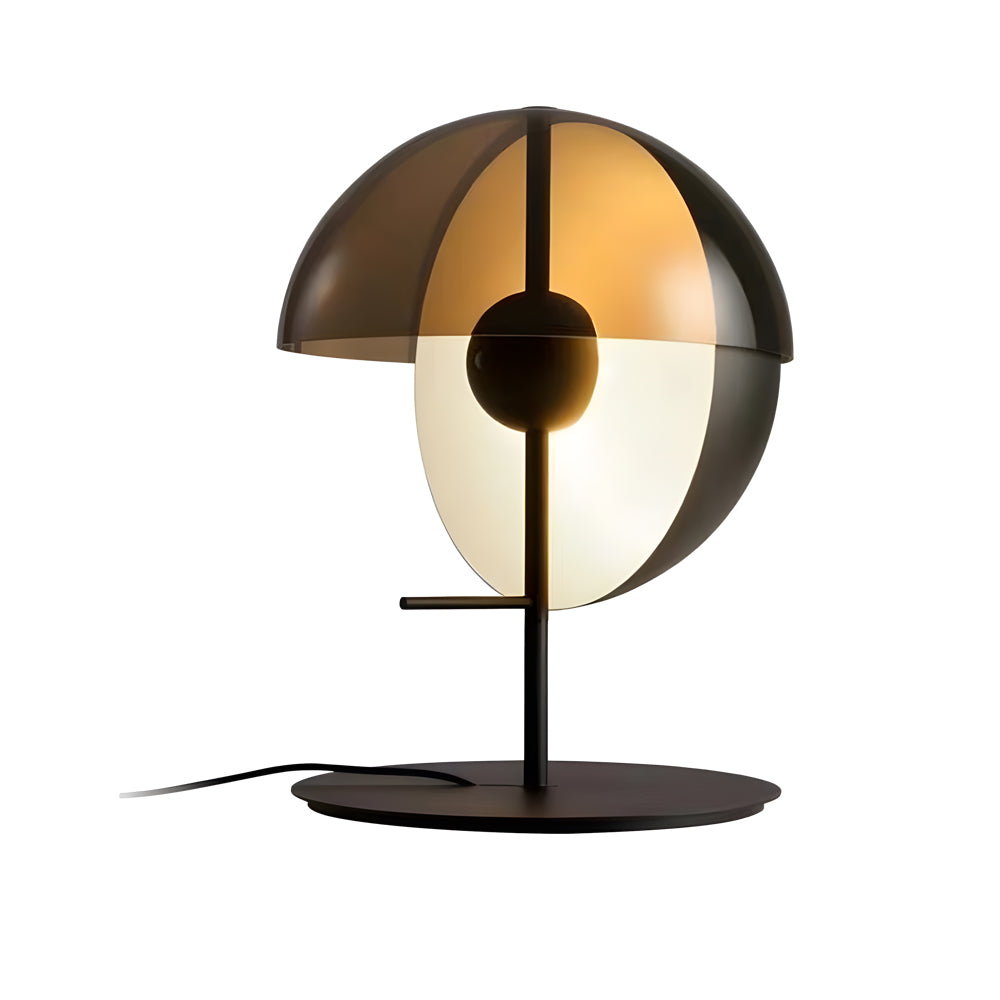 Novelty 2-Half-Sphere Amber Glass LED Table Lamp