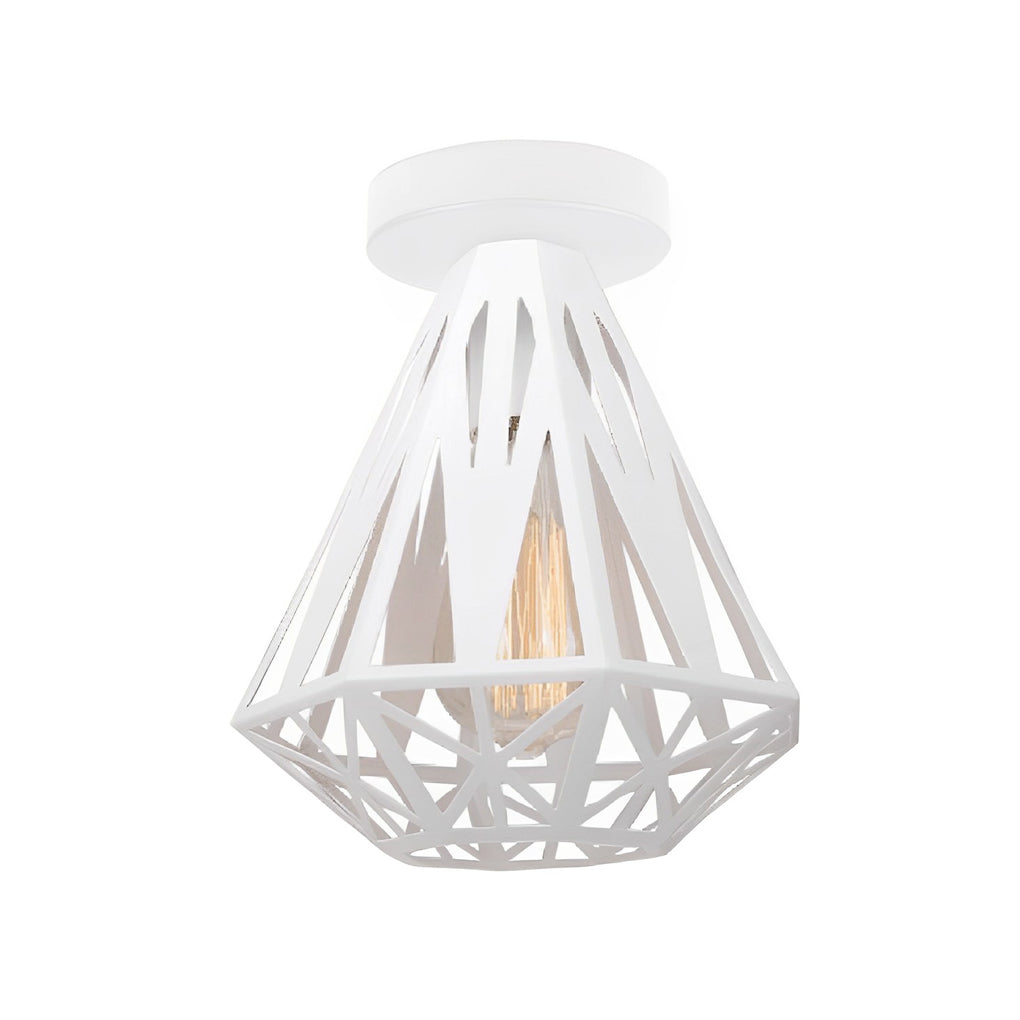 Retro Iron Cage LED American Ceiling Fixture