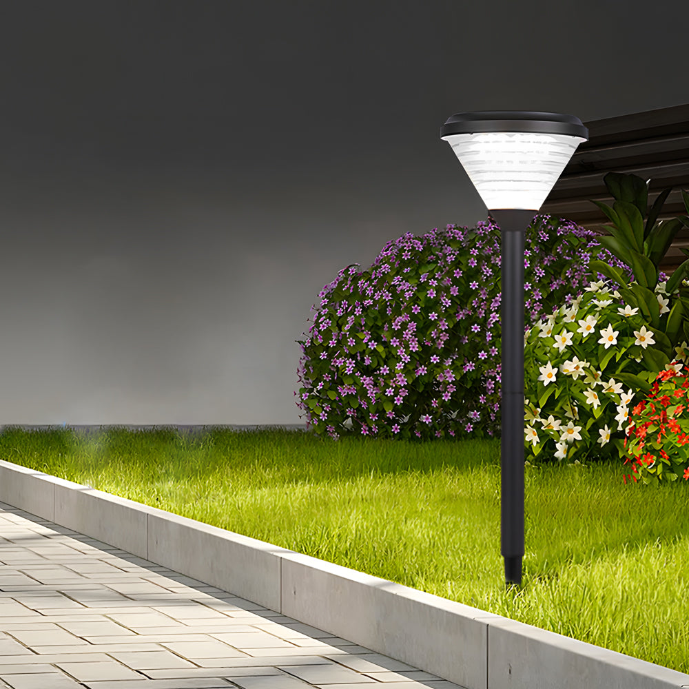 27.6-Inch H Black LED Solar Pathway Landscape Lights-Lighom