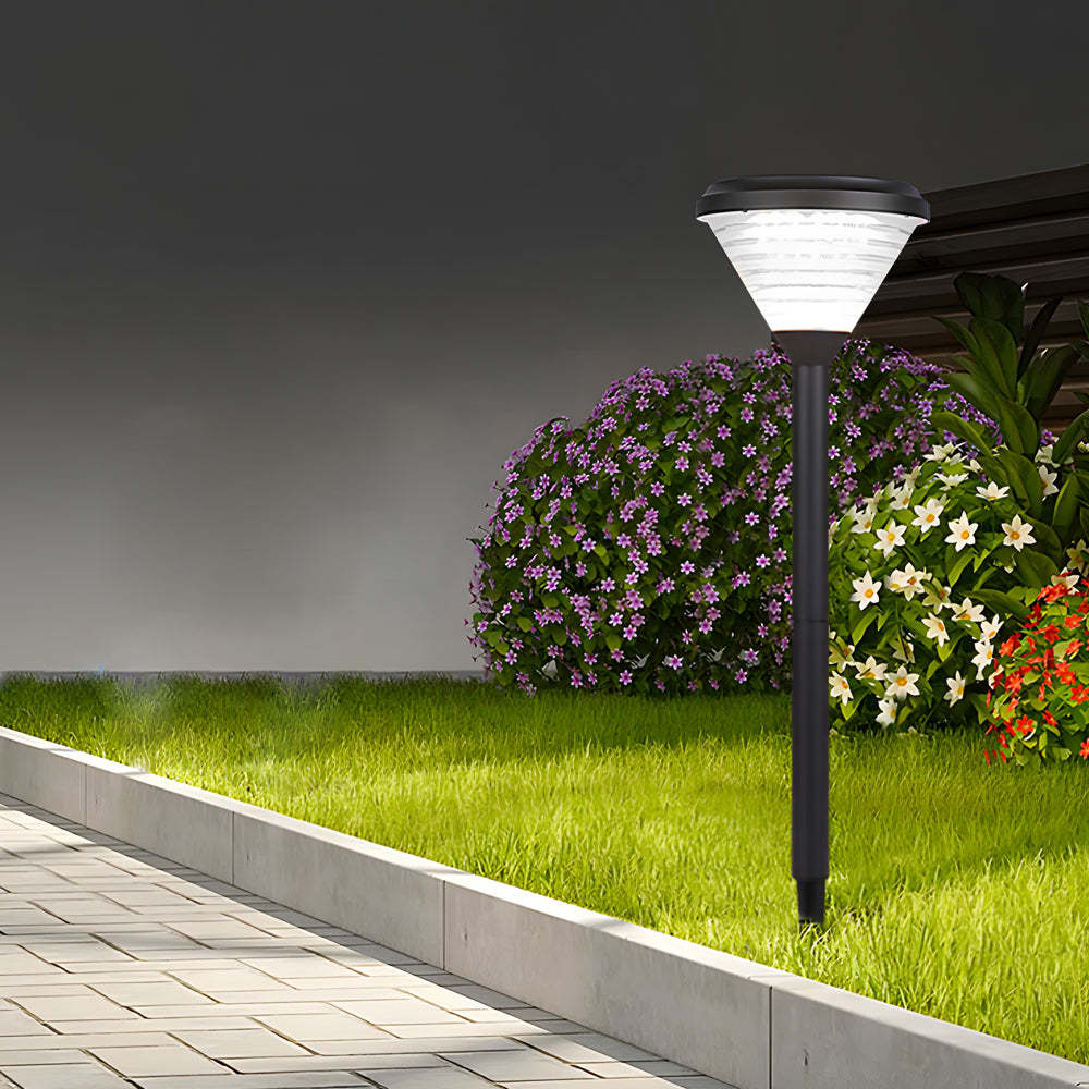 27.6-Inch H Black LED Solar Pathway Landscape Lights-Lighom