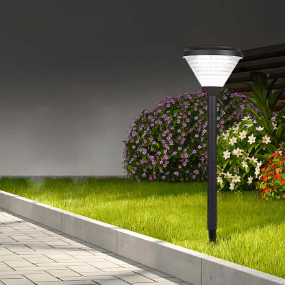 27.6-Inch H Black LED Solar Pathway Landscape Lights-Lighom