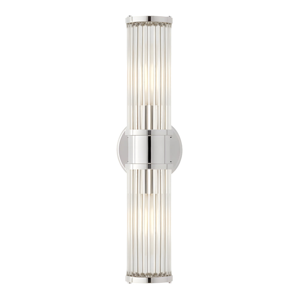 1/2-light Modern Chrome/Gold Wall Sconce with Cylinder Clear Glass Shade-Lighom