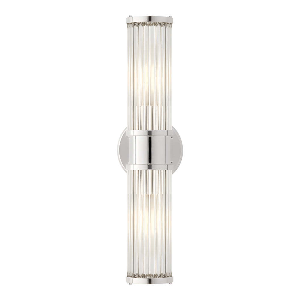 1/2-light Modern Chrome/Gold Wall Sconce with Cylinder Clear Glass Shade-Lighom