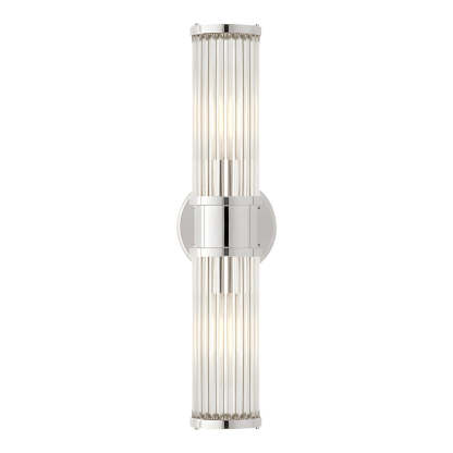 1/2-light Modern Chrome/Gold Wall Sconce with Cylinder Clear Glass Shade-Lighom