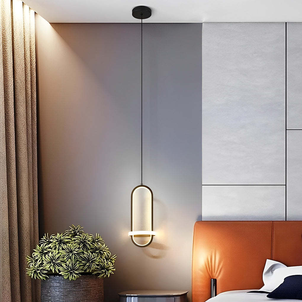 Artistic Rounded Rectangle LED Modern Pendant Lighting Kitchen Island Lighting-Lighom