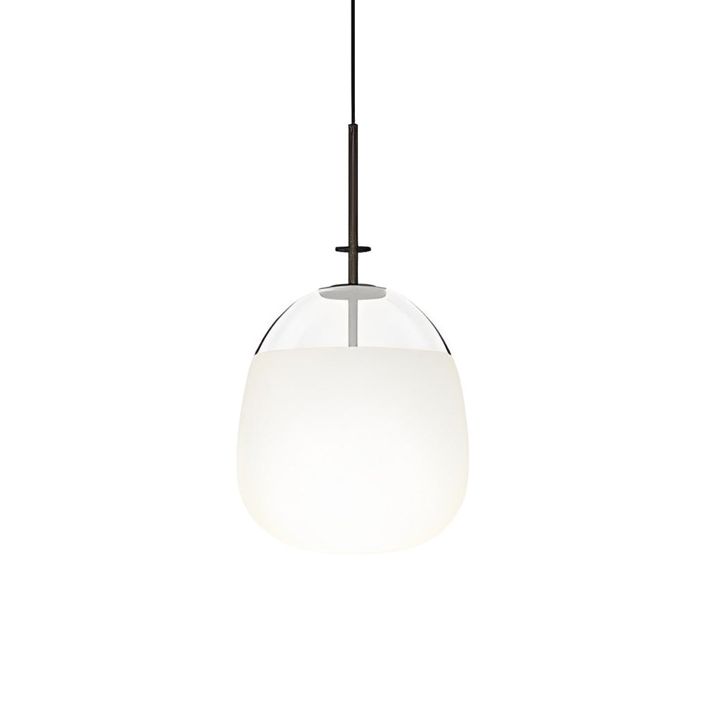 Round Glass Iron LED Black Nordic Pendant