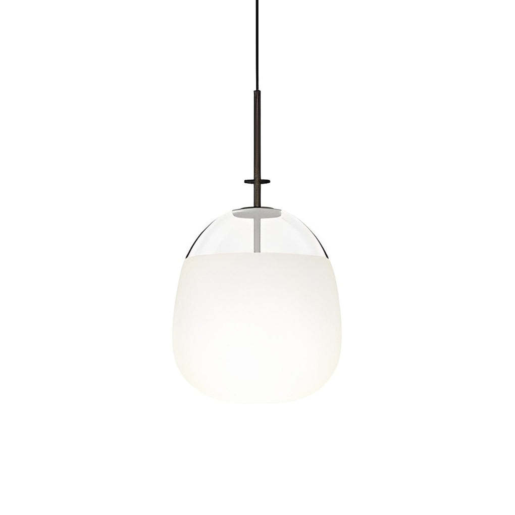 Round Glass Iron LED Black Nordic Pendant