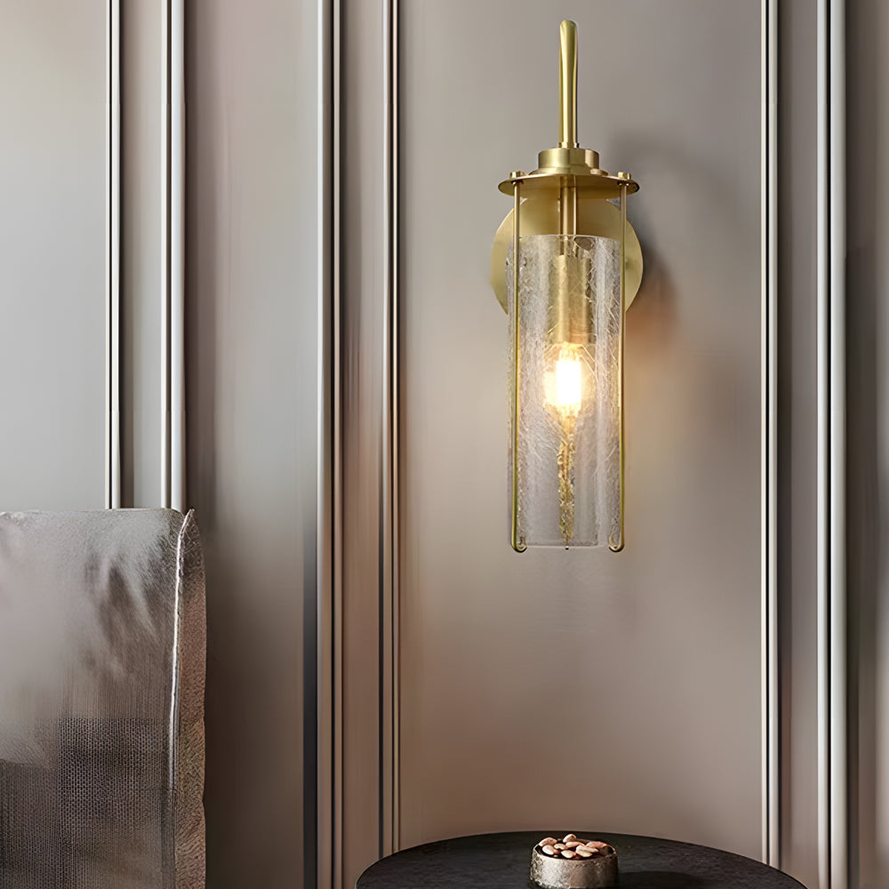 Lighom modern cracked bronze wall sconces in glass copper metal
