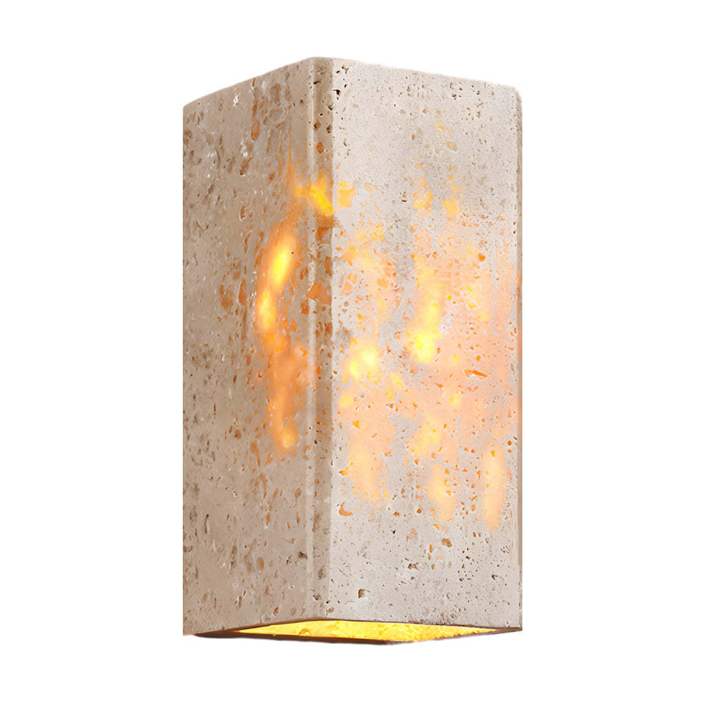 Wabi-Sabi Yellow Travertine LED Wall Sconce - Square/Rectangle-Lighom