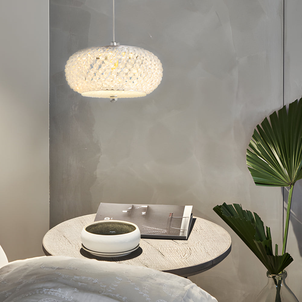 Lighom modern drum small chrome pendant lighting