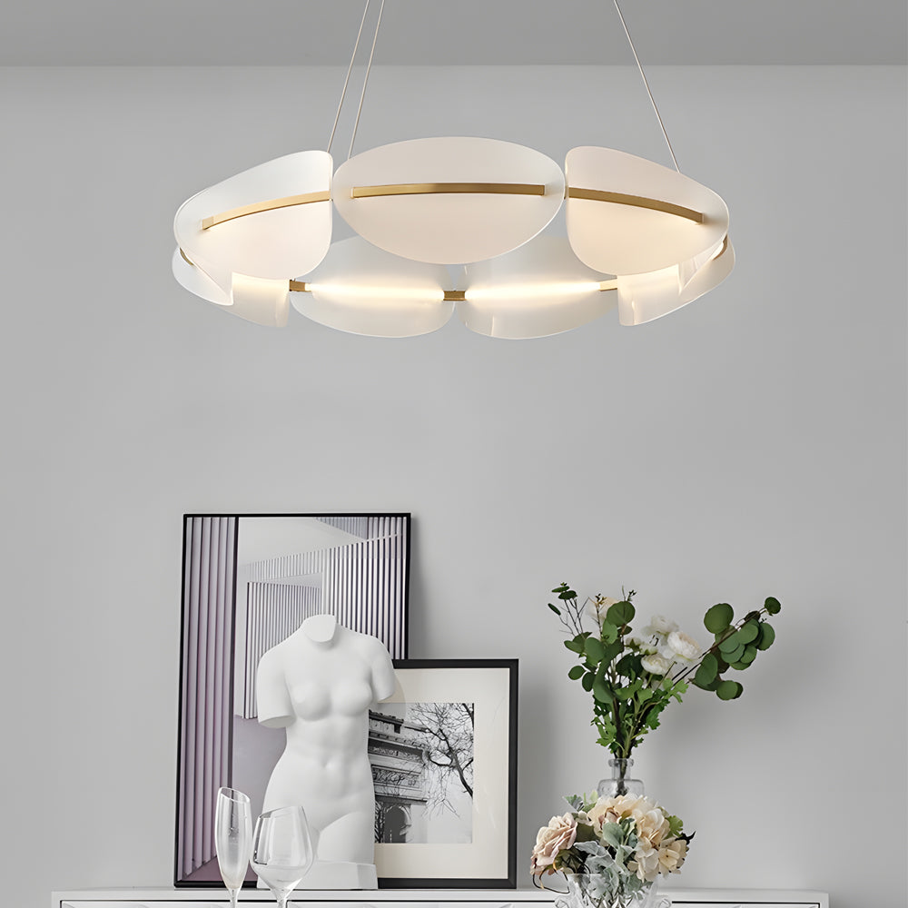 Modern ring petal chandeliers in synthetic — 31.5" Diameter