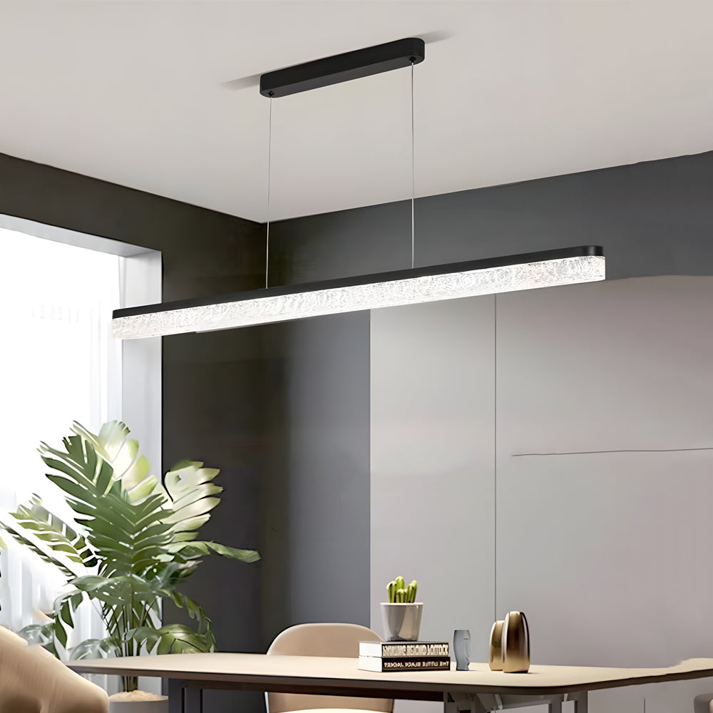 Dimmable Black Linear Island Pendant Light