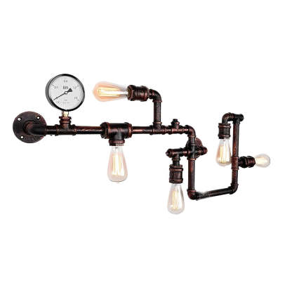 Vintage Iron Water Pipes Retro Creative Industrial Style Wall Light Fixture-Lighom