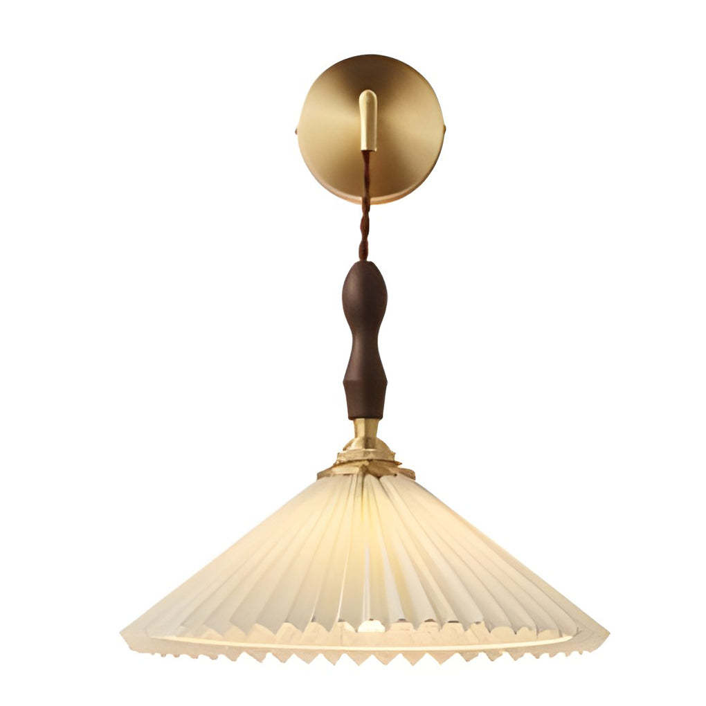 Classic Pleated White Nordic Pendant Wall Lamp