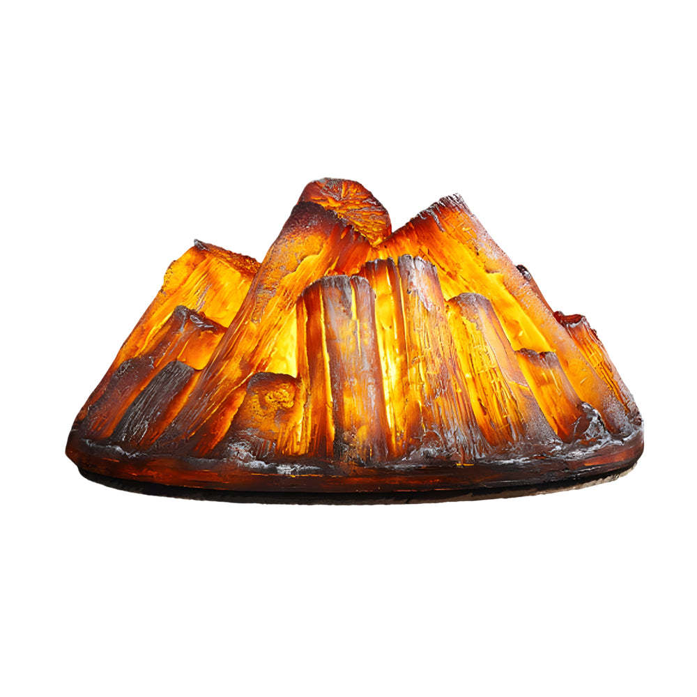 Decorative Resin Firewood Charcoal Pile Simulated Fireplace Flame Lamp-Lighom