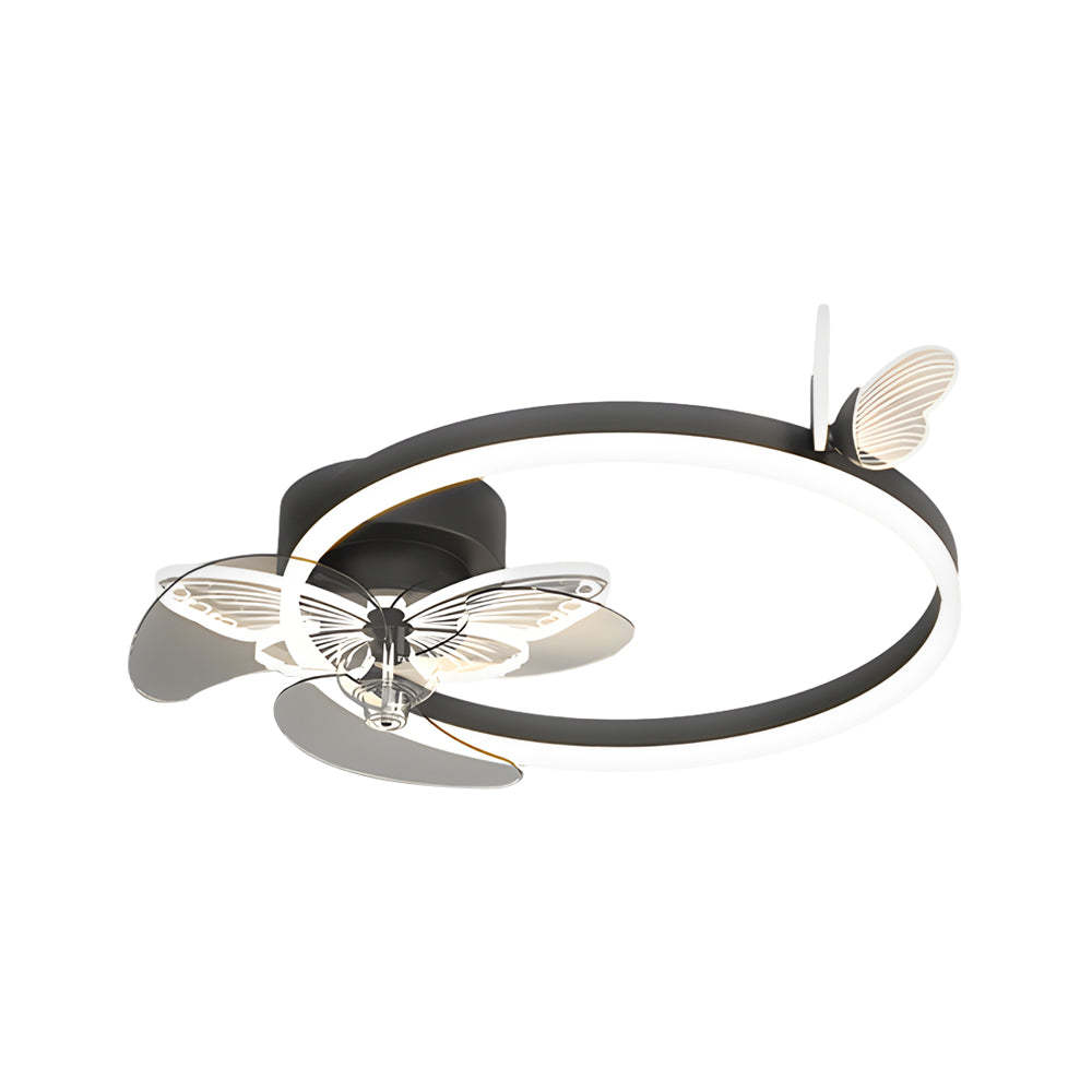 Ring Acrylic Butterflies 3-Step Dimming LED Ceiling Fan