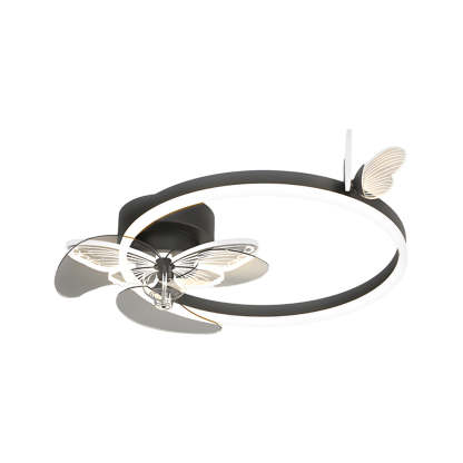Ring Acrylic Butterflies 3-Step Dimming LED Ceiling Fan