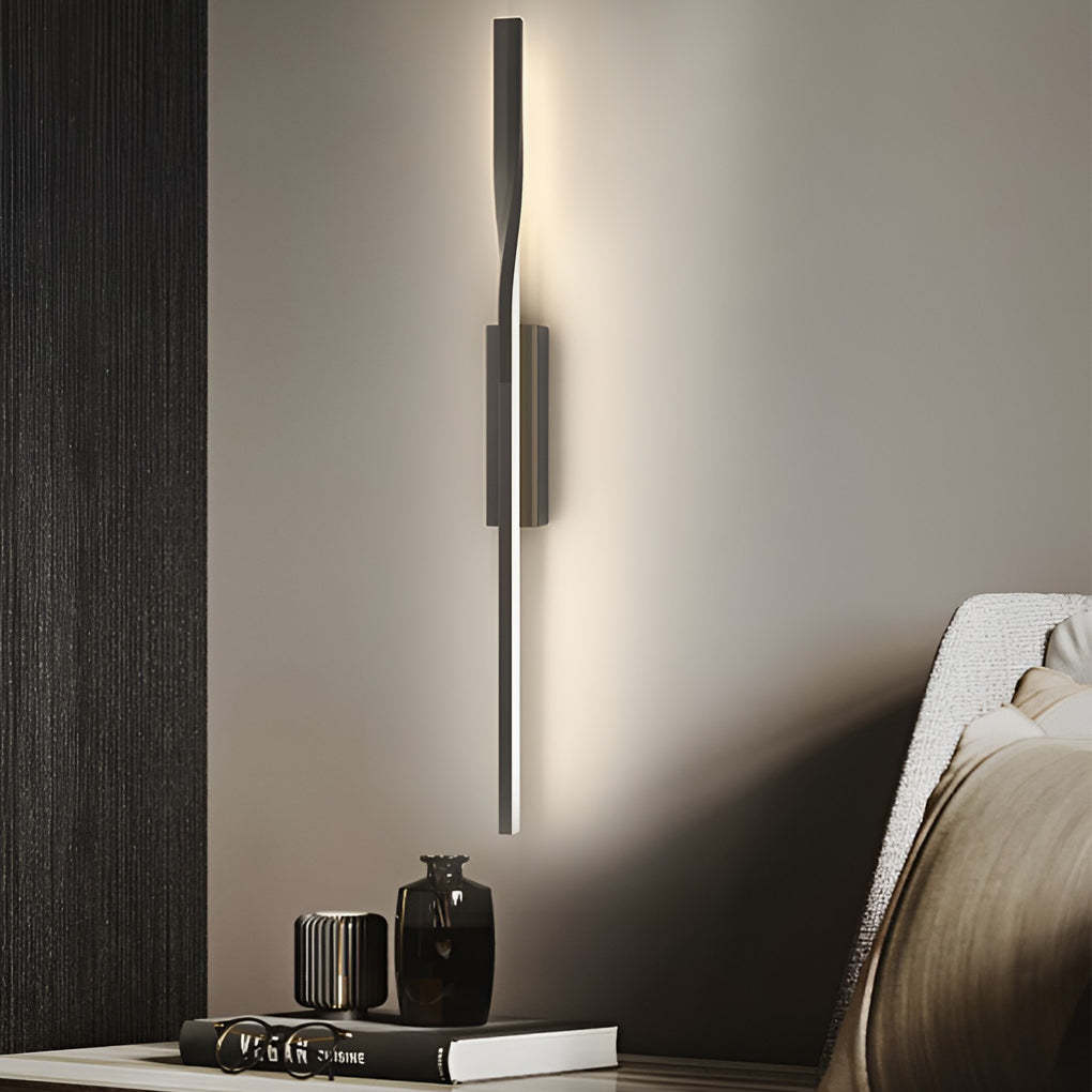 Creative Linear Strip LED Black Nordic Wall Lamp Wall Sconce Lighting-Lighom